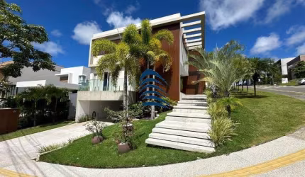 Linda casa de esquina no Alphaville Salvador 02 - Fino acabamento - 04 suítes + gabinete - PORTEIRA FECHADA - Energia Solar - Fino acabamento - Alto luxo