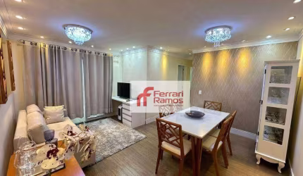 Apartamento com 3 dormitórios para alugar, 78 m² por R$ 4.525,72/mês - Vila Augusta - Guarulhos/SP
