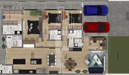 Casa em condomínio fechado com 3 quartos à venda na Rua Sebastião Cardoso, 548, Parque Brasil 500, Paulínia, 193 m2 por R$ 1.545.000