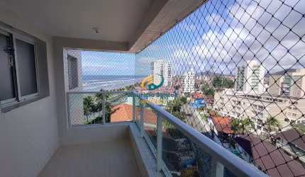 Apartamento em Mongaguá, bairro Vila Atlântica, mobiliado com 2 dormitórios sendo 1 suíte, vista para o mar, Residencial com lazer,  piscinas frente ao mar.