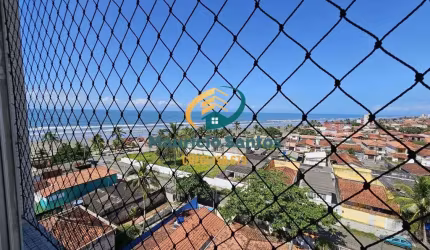 Apartamento em Mongaguá, bairro Itaóca, amplo com 3 suítes, vista para o mar, Residencial com elevador e espaço grill muito próximo do mar.