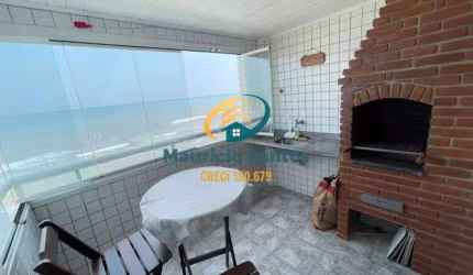 Apartamento em Mongaguá, bairro Vera Cruz, @ dormitórios sendo 1 suíte, sacada com churrasqueira com vista permanente para o mar!! Visite!!