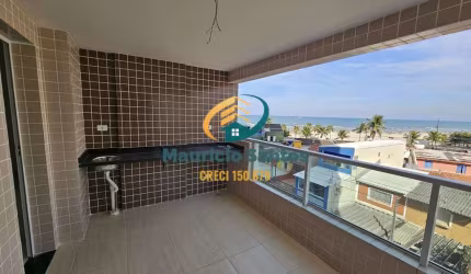 Apartamento em Praia Grande, bairro Vila Mirim, novo com 2 dormitórios sendo 1 suíte, sacada, Residencial frente ao mar com lazer completo, piscinas