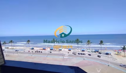 Apartamento em Mongaguá, bairro Centro, vista permanente para o mar, amplo com 3 dormitórios sendo 1 suíte, dependência de empregada.
