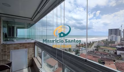 Apartamento em Mongaguá, bairro Vera Cruz, semi mobiiado com 2 dormitórios sendo 1 suíte, Residencial com lazer, piscina borda infinita