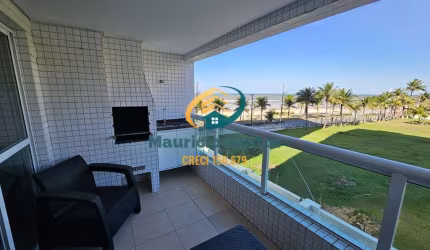 Apartamento em Praia Grande, bairro Solemar, 2 dormitórios sendo 1 suíte, sacada com churrasqueira, vista para o mar, Residencial com lazer, piscinas