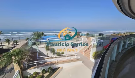 Apartamento alto padrão em Mongaguá, bairro Vera Cruz, 3 dormitórios sendo 1 suíte, terraço gourmet com vista permanente para o mar, 2 vagas garagem, Residencial frente ao mar e com lazer completo com