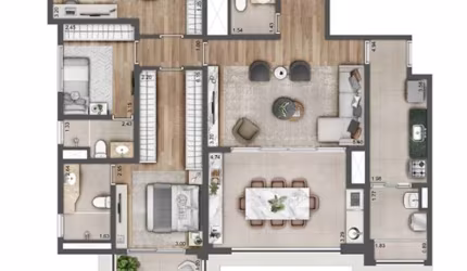 Lançamento! Espaçoso apartamento de 3 quartos e 3 suítes no Tucuruvi, São Paulo-SP - 129m², 3 salas, 5 banheiros e 2 vagas de garagem!