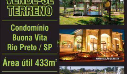 Terreno à venda, 433 m² por R$ 312.000,00 - Parque Residencial Buona Vita - São José do Rio Preto/SP