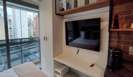 Studio mobiliado no Jardim Paulista com lazer completo