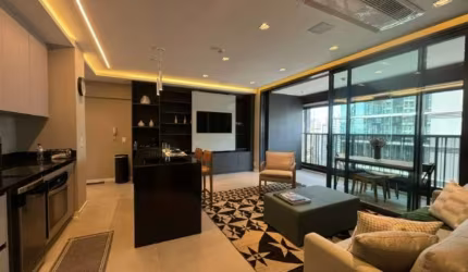 Apartamento para locação todo mobiliado no Brooklin com 1 suite