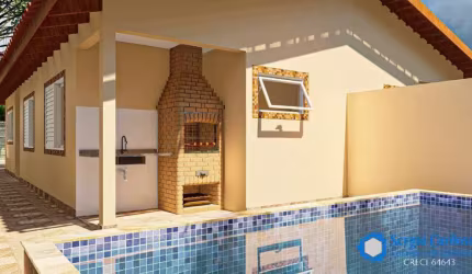 CASAS NOVAS 2 QUARTOS ÓTIMO ACABAMENTO PISCINA E CHURRASQUEIRA ITANHAÉM/SP