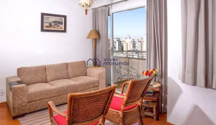 Apartamento de 57 m², 2 quartos, suíte, 2 vagas, último andar.