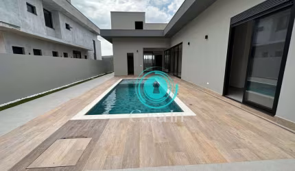 Casa nova à venda, sobrado com 3 suítes, piscina, churrasqueira e linda vista em Itatiba