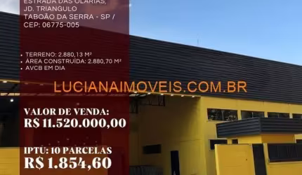 GALPÃO DE 2.880 M² EM TABOÃO DA SERRA