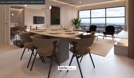 ibeda - Gemini Apartamento em Lagoa Nova. Sala, cozinha, 3 suítes, lavabo 133m2