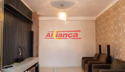 lindo apto 2 dorms, sendo 1 suite 59 m2 sacada gourmet andar alto prox shopping maia  480 mil
