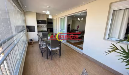Apartamento no Jardim Santa Mena, Varanda Gourmet, 2 suítes, sendo 1 Master, sala estendida, 2 vagas