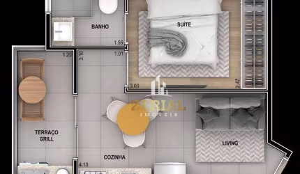 Studio com 1 dormitório à venda, 25 m² por R$ 299.183,84 - Vila Dom Pedro II - São Paulo/SP