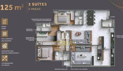 Apartamento com 3 dormitórios à venda, 125 m² por R$ 1.692.968,00 - Vila Dom Pedro I - São Paulo/SP
