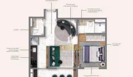 Apartamento com 1 dormitório à venda, 43 m² por R$ 590.004 - Ipiranga - São Paulo/SP