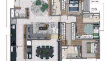 Apartamento com 3 dormitórios à venda, 126 m² por R$ 1.595.419,00 - Mooca - São Paulo/SP