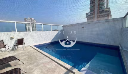 Apenas 1 quadra da praia, com vista mar de todos ambientes, esse apartamento dúplex vai lhe s urpreender! por R$ 1.750.000 - Boqueirão - Santos/SP