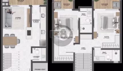 Duplex 2 suítes, 2 vagas, 89m² privativos!