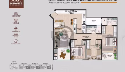 Apartamento 3 dormitórios 2 vagas Coqueiros