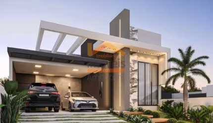 Casa de alto padrão em condomínio no Jardim Recanto das Águas em Nova Odessa-SP: 3 quartos, 1 suíte, 3 salas, 3 banheiros, 4 vagas de garagem e 196,20 m² de área!