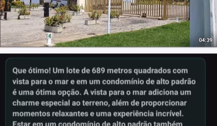 Vendo lote com vista maravilhosa para melhor praia do Brasil e por não dizer do mundo...duas praias belíssima.