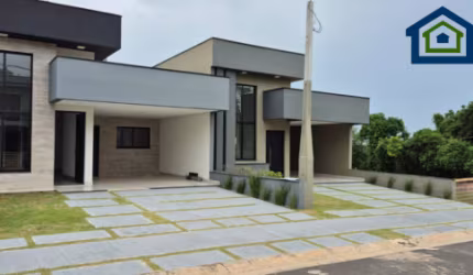 Linda Casa Térrea de 168m²  e Terreno de 200m2, à venda no excelente Condomínio Fechado Gran Reserve em Indaiatuba- SP.