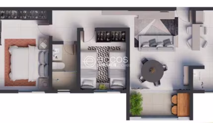 Apartamento à venda, 2 quartos, 1 suíte, 1 vaga, Chácaras Tubalina e Quartel - Uberlândia/MG