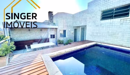 Confortável e Espaçosa Cobertura Duplex no Jardim Oceânico: 4 Quartos (4 Suítes), 5 Banheiros, 4 Vagas de Garagem, 421m², Piscina, Sauna, Área gourmet