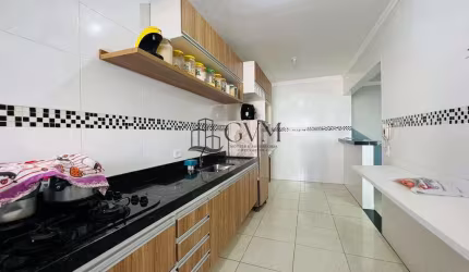 Apartamento com 3 dorms, sacada gourmet Caiçara, Praia Grande