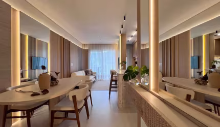 Apartamento mobiliado e decorado com 1 suíte e 2 dormitórios na Praia Brava em Itajaí