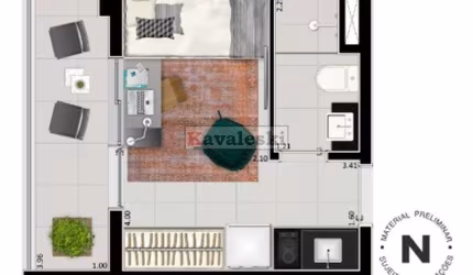 Studio Totalmente Mobiliado A 800 m Do metro