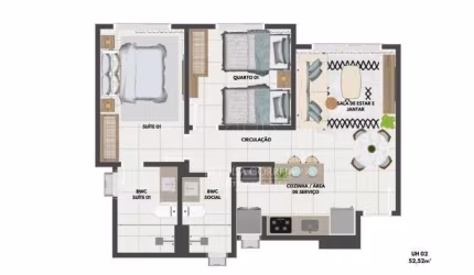 Apartamento com 2 dormitórios à venda, 52 m² por R$ 352.000,00 - Nova Parnamirim - Parnamirim/RN