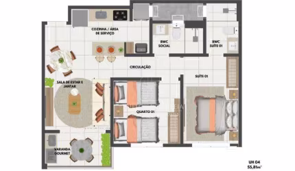 Apartamento com 2 dormitórios à venda, 56 m² por R$ 353.000,00 - Nova Parnamirim - Parnamirim/RN
