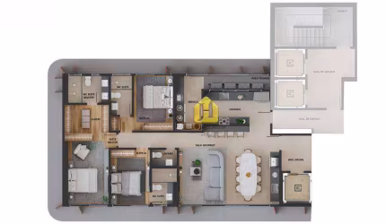 Apartamento com 3 dormitórios à venda, 133 m² por R$ 1.066.263,00 - Tirol - Natal/RN