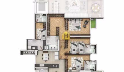 Apartamento à venda, 187 m² por R$ 1.471.206,85 - Candelária - Natal/RN