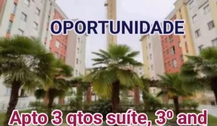 Apto 3 qtos suíte, garagem, 59 m² .