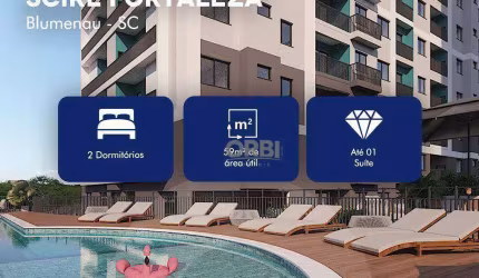 Apartamento com 2 dormitórios à venda, 59 m² por R$ 484.000,00 - Fortaleza - Blumenau/SC