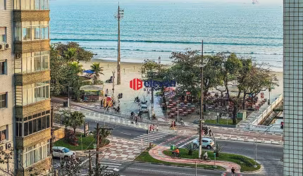 Apartamento Venda 03 Dormitórios (1 Suíte) | 1 por Andar | Vista Mar | 1 Vaga Demarcada | Quadra da Praia | Santos