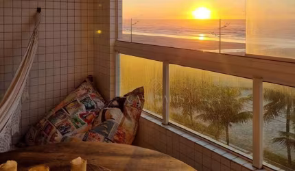 Apartamento com 2 quartos e vista do mar à venda em Praia Grande, aceita financiamento bancário!