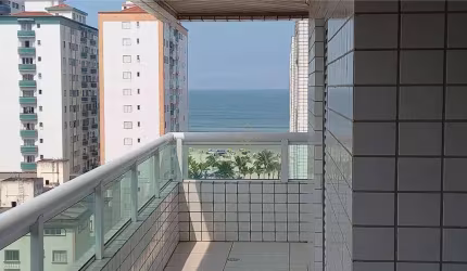 Apartamento com 3 quartos e vista mar à venda na Vila Guilhermina em Praia Grande!