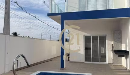 Sobrado com psicina 3 dormitórios 1 suíte Golfinhos 550 mil