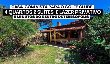 Casa com 4 quartos (2 suítes) vista para o Golfe Clube e lazer privativo