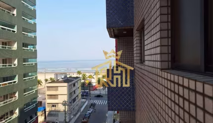 Apartamento 02 dormitórios (01 suíte) - sacada com vista mar - 1 vaga - Aviação - Praia Grande