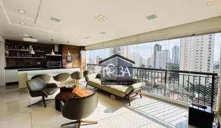 Apartamento à venda no Jardim Anália Franco alto padrão mobiliado e decorado com 3 suítes, 4 vagas.